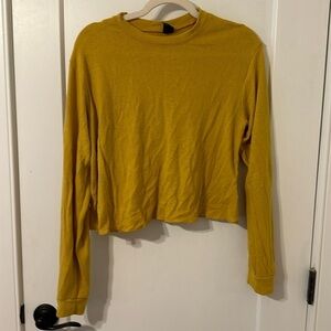 NWOT Wild Fable Cropped Mustard Yellow Lightweight Sweater!